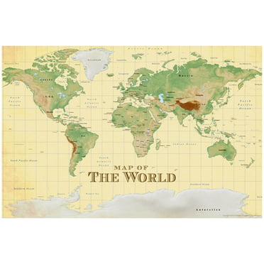 WORLD MAP Poster Size Wall Decoration Large Map of The World 40" x 28" D01